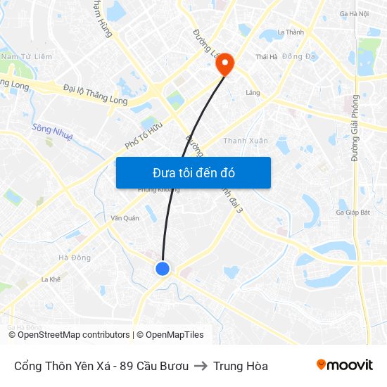 Cổng Thôn Yên Xá - 89 Cầu Bươu to Trung Hòa map