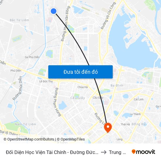 Đối Diện Học Viện Tài Chính - Đường Đức Thắng to Trung Hòa map