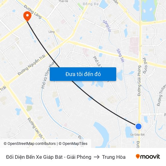 Đối Diện Bến Xe Giáp Bát - Giải Phóng to Trung Hòa map