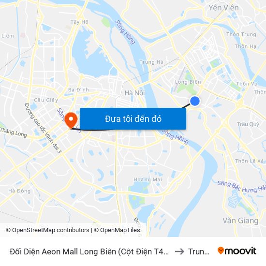 Đối Diện Aeon Mall Long Biên (Cột Điện T4a/2a-B Đường Cổ Linh) to Trung Hòa map
