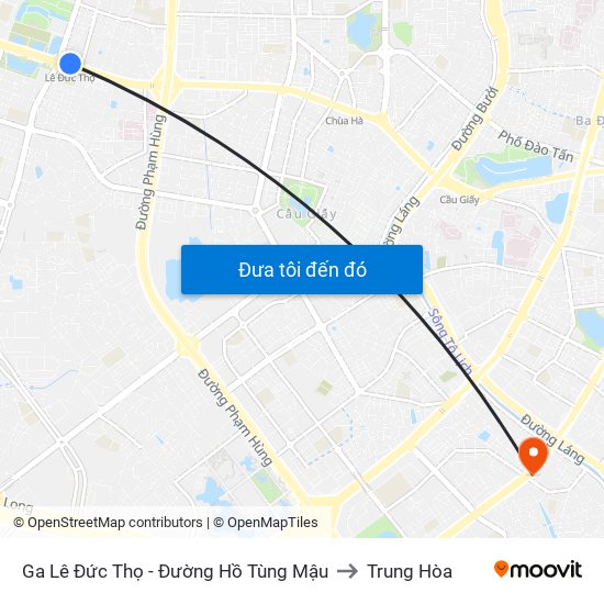 Ga Lê Đức Thọ - Đường Hồ Tùng Mậu to Trung Hòa map