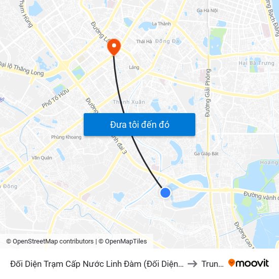 Đối Diện Trạm Cấp Nước Linh Đàm (Đối Diện Chung Cư Hh1c) - Nguyễn Hữu Thọ to Trung Hòa map