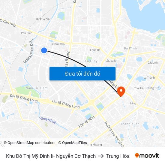 Khu Đô Thị Mỹ Đình Ii- Nguyễn Cơ Thạch to Trung Hòa map