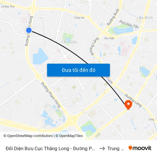 Đối Diện Bưu Cục Thăng Long - Đường Phạm Hùng to Trung Hòa map