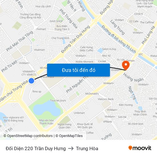 Đối Diện 220 Trần Duy Hưng to Trung Hòa map