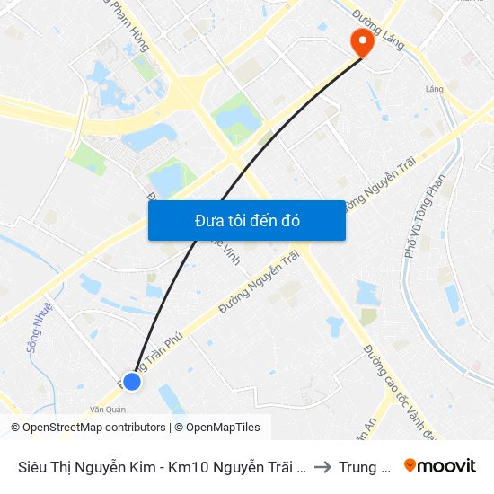Siêu Thị Nguyễn Kim - Km10 Nguyễn Trãi (Hà Đông) to Trung Hòa map