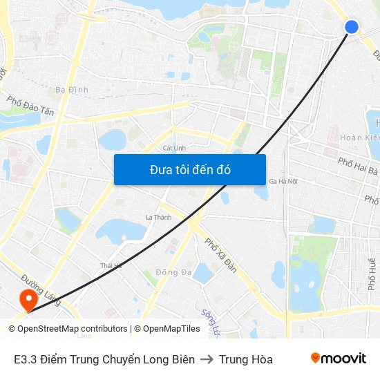 E3.3 Điểm Trung Chuyển Long Biên to Trung Hòa map