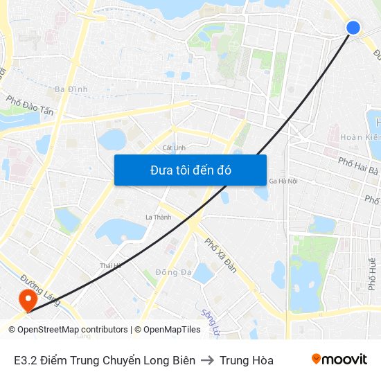 E3.2 Điểm Trung Chuyển Long Biên to Trung Hòa map