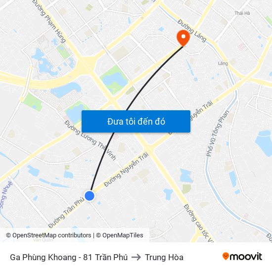 Ga Phùng Khoang - 81 Trần Phú to Trung Hòa map