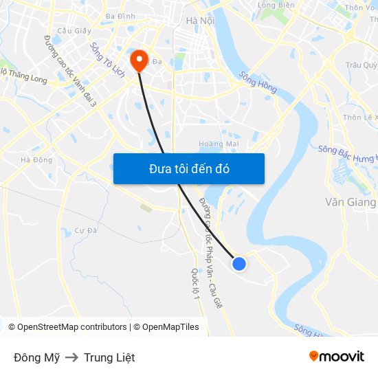 Đông Mỹ to Trung Liệt map