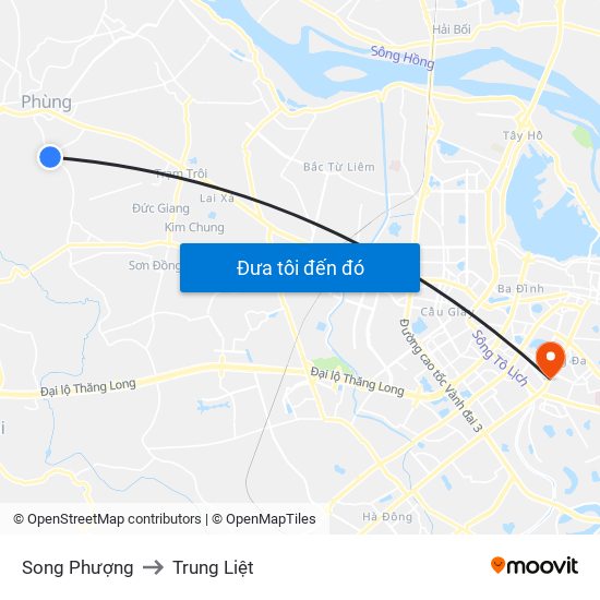 Song Phượng to Trung Liệt map