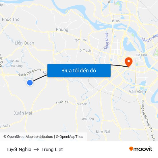 Tuyết Nghĩa to Trung Liệt map