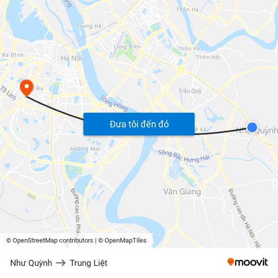 Như Quỳnh to Trung Liệt map