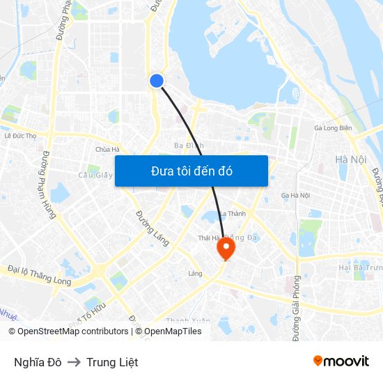 Nghĩa Đô to Trung Liệt map