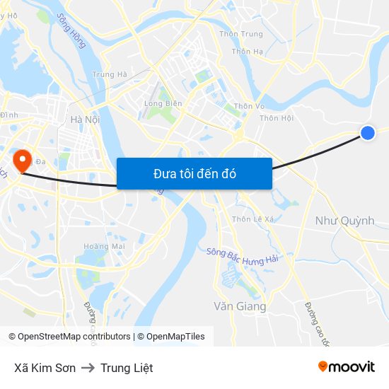 Xã Kim Sơn to Trung Liệt map