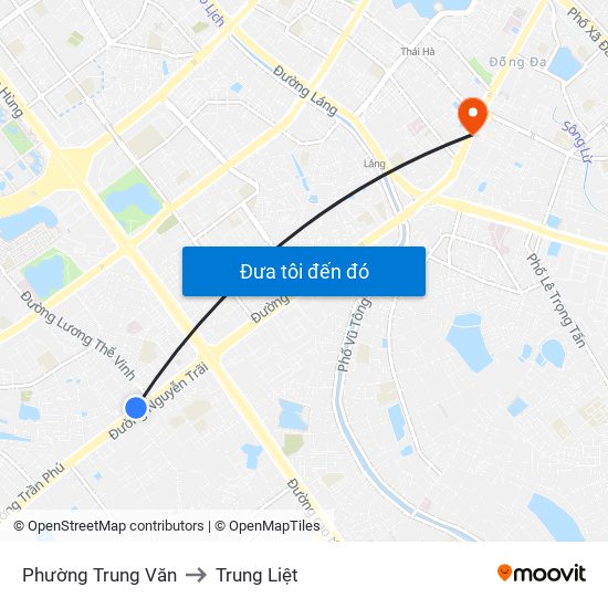 Phường Trung Văn to Trung Liệt map