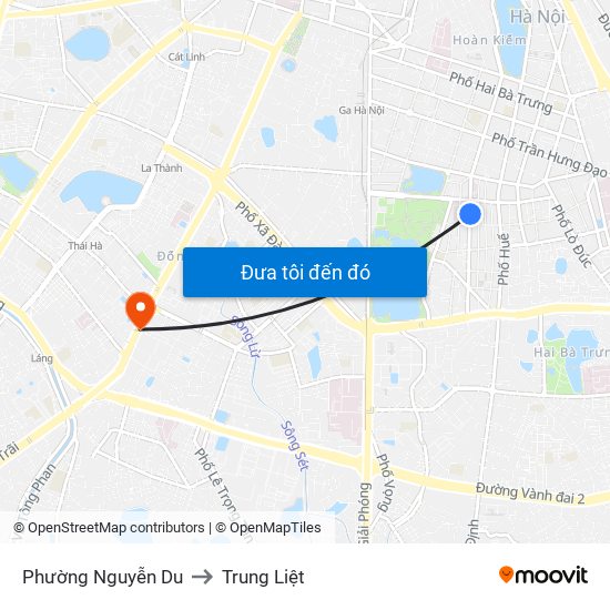 Phường Nguyễn Du to Trung Liệt map