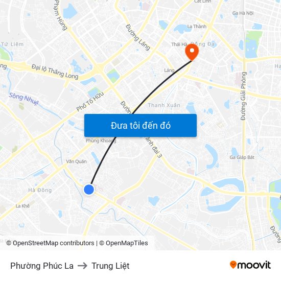 Phường Phúc La to Trung Liệt map