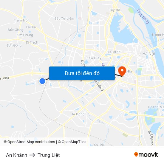 An Khánh to Trung Liệt map