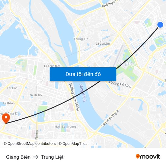 Giang Biên to Trung Liệt map