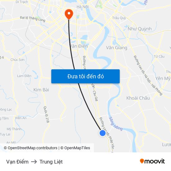 Vạn Điểm to Trung Liệt map