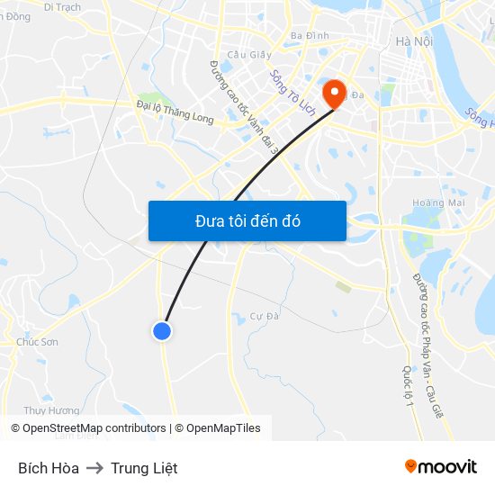 Bích Hòa to Trung Liệt map