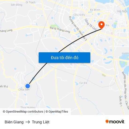 Biên Giang to Trung Liệt map