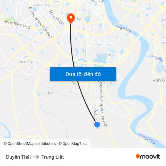 Duyên Thái to Trung Liệt map