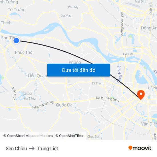 Sen Chiểu to Trung Liệt map