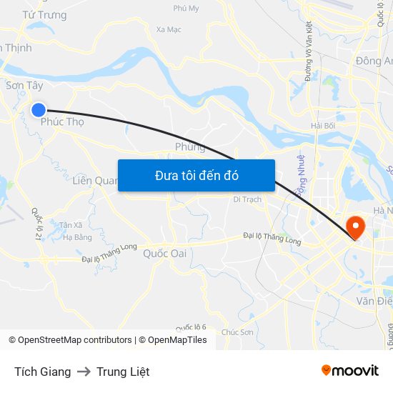 Tích Giang to Trung Liệt map