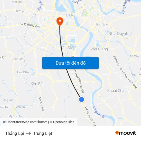 Thắng Lợi to Trung Liệt map