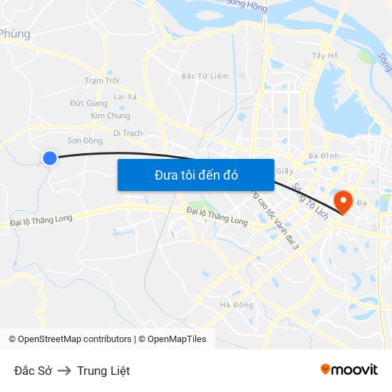 Đắc Sở to Trung Liệt map