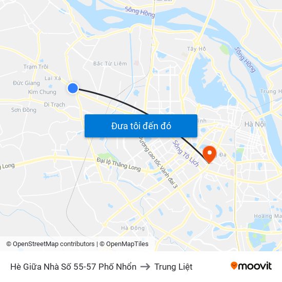 Hè Giữa Nhà Số 55-57 Phố Nhổn to Trung Liệt map