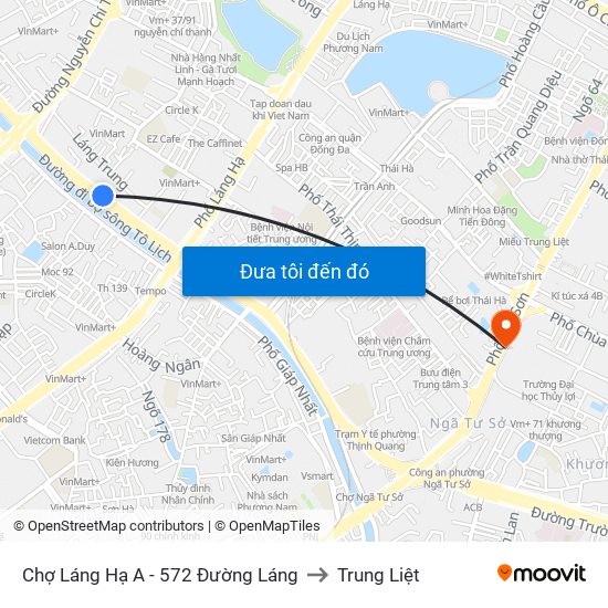 Chợ Láng Hạ A - 572 Đường Láng to Trung Liệt map