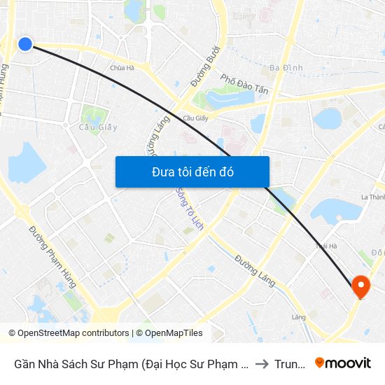 Gần Nhà Sách Sư Phạm (Đại Học Sư Phạm Hà Nội) - 136 Xuân Thủy to Trung Liệt map