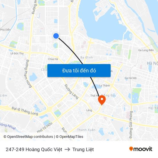 247-249 Hoàng Quốc Việt to Trung Liệt map