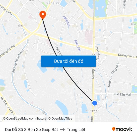 Dải Đỗ Số 3 Bến Xe Giáp Bát to Trung Liệt map