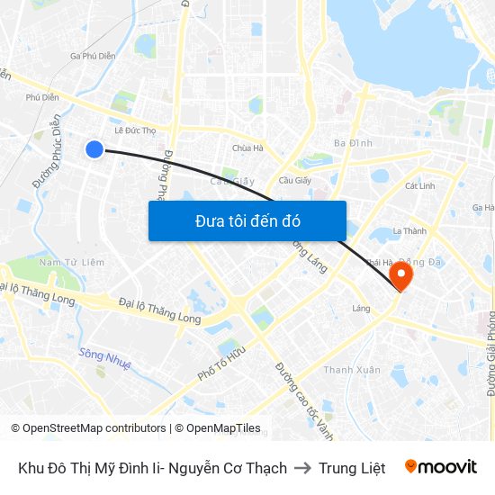 Khu Đô Thị Mỹ Đình Ii- Nguyễn Cơ Thạch to Trung Liệt map