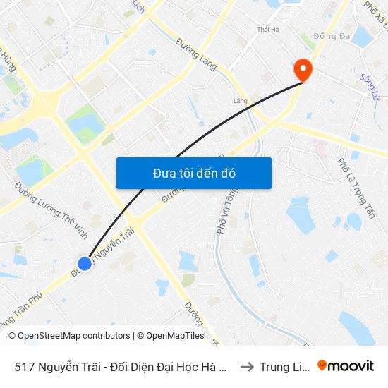 517 Nguyễn Trãi - Đối Diện Đại Học Hà Nội to Trung Liệt map