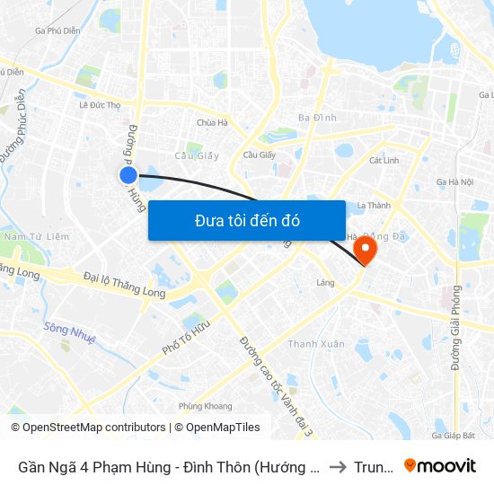 Gần Ngã 4 Phạm Hùng - Đình Thôn (Hướng Đi Khuất Duy Tiến)-Cột Sau to Trung Liệt map