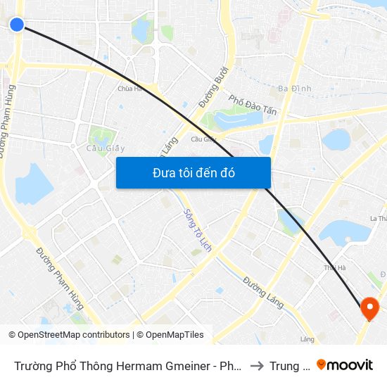 Trường Phổ Thông Hermam Gmeiner - Phạm Văn Đồng to Trung Liệt map