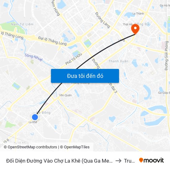 Đối Diện Đường Vào Chợ La Khê (Qua Ga Metro La Khê) - 405 Quang Trung (Hà Đông) to Trung Liệt map