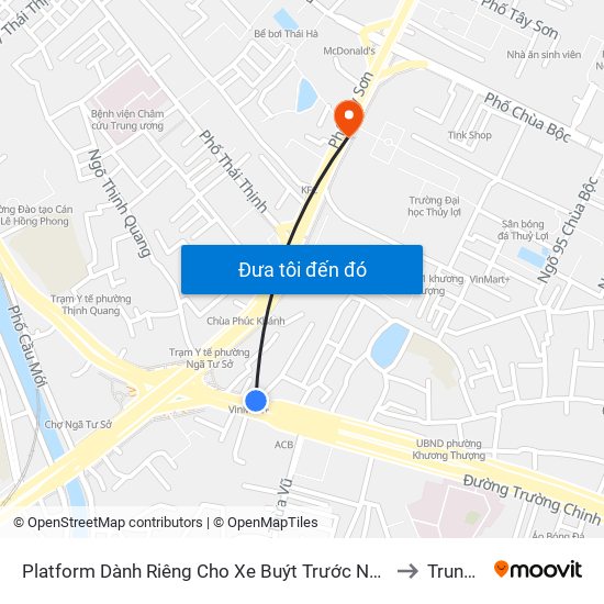 Platform Dành Riêng Cho Xe Buýt Trước Nhà 604 Trường Chinh to Trung Liệt map