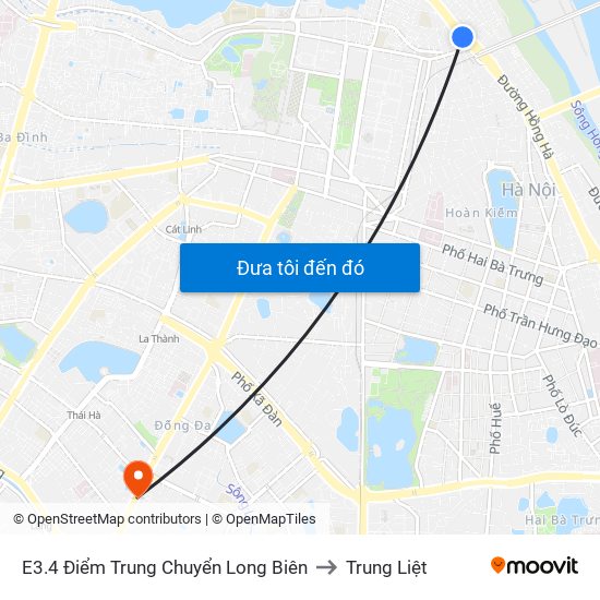 E3.4 Điểm Trung Chuyển Long Biên to Trung Liệt map