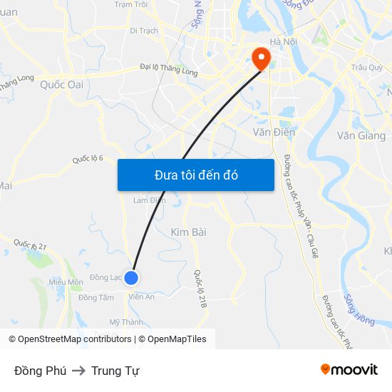 Đồng Phú to Trung Tự map