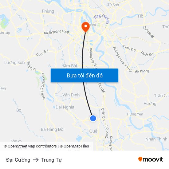 Đại Cường to Trung Tự map