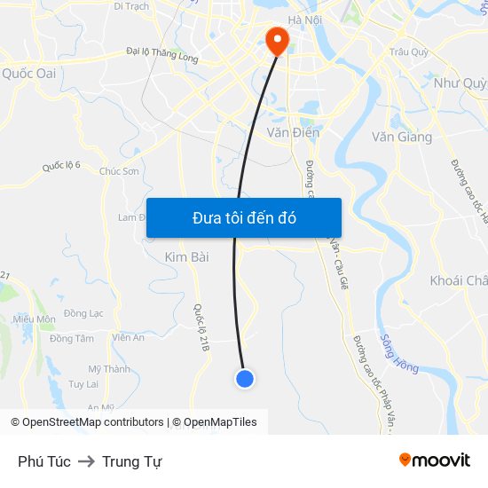 Phú Túc to Trung Tự map