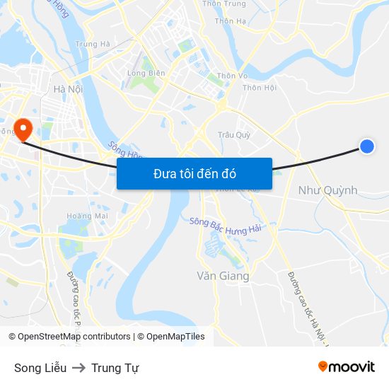 Song Liễu to Trung Tự map