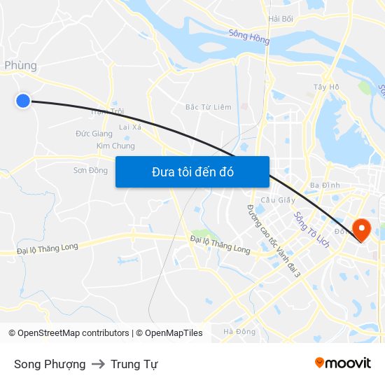 Song Phượng to Trung Tự map