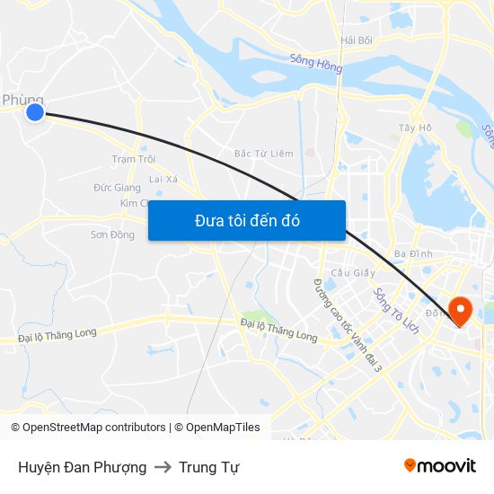 Huyện Đan Phượng to Trung Tự map